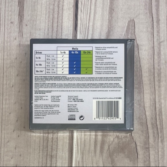 Imation CD-RW 10 Pack CDs 80 Min 700MB 1X-4X Compatible Video Music Data Games - Picture 2 of 2